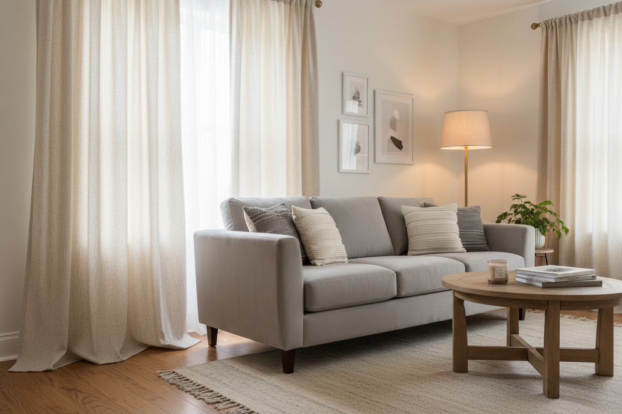 Rideaux pour petit salon : nos astuces pour agrandir visuellement l’espace