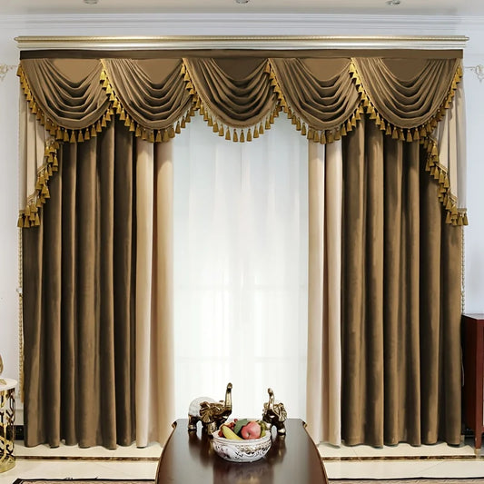 Rideaux de luxe européens en velours royal