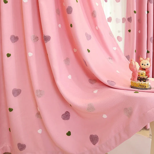 Rideaux Rose pour chambre petite fille