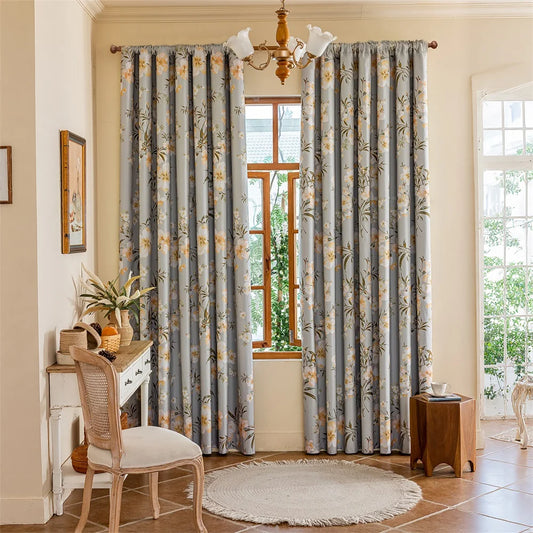 Rideau thermique motif fleuri