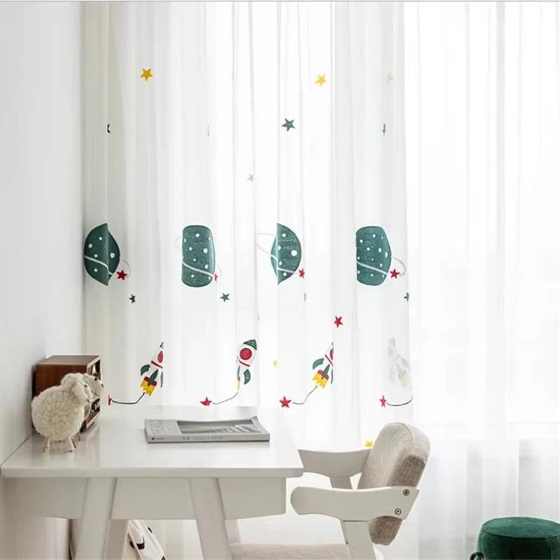 motif de voile enfant blanc et vert