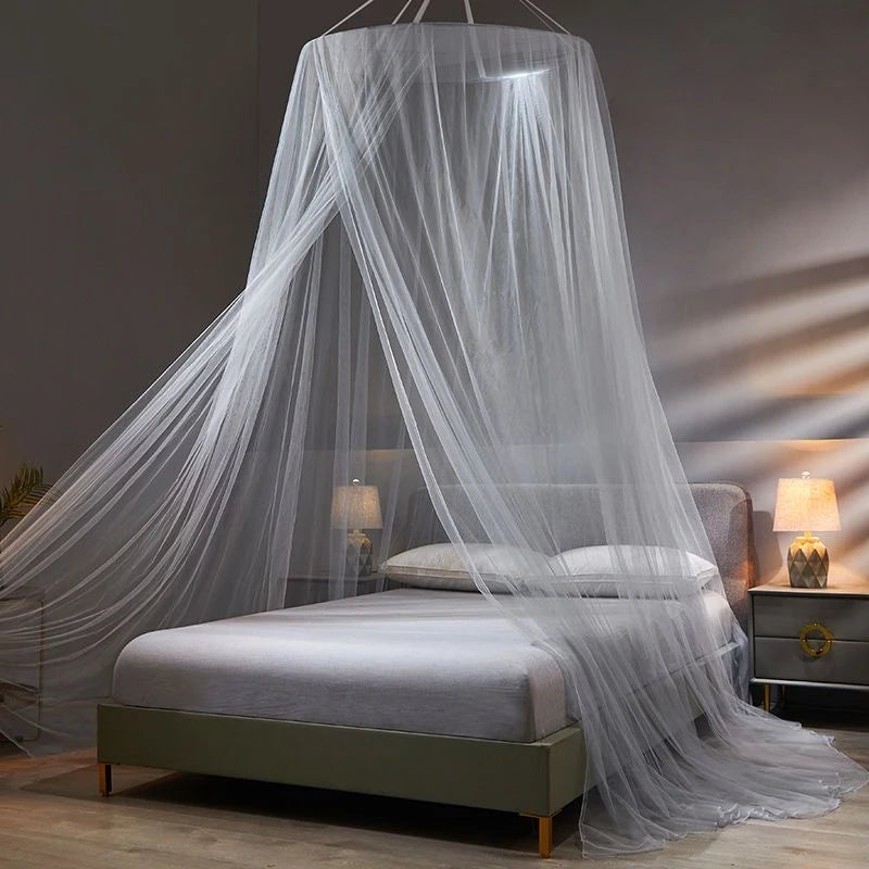 rideau de lit transparent  gris