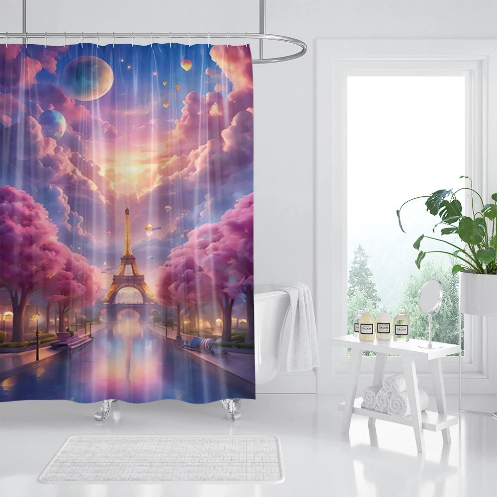 rideau design salle de bain tour Eiffel