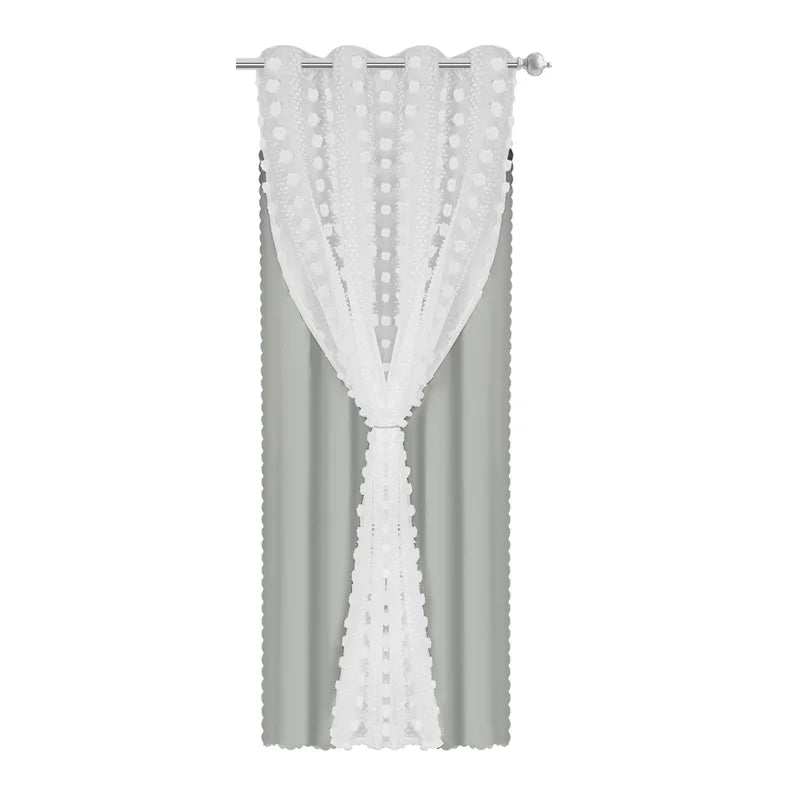 rideau double face gris
