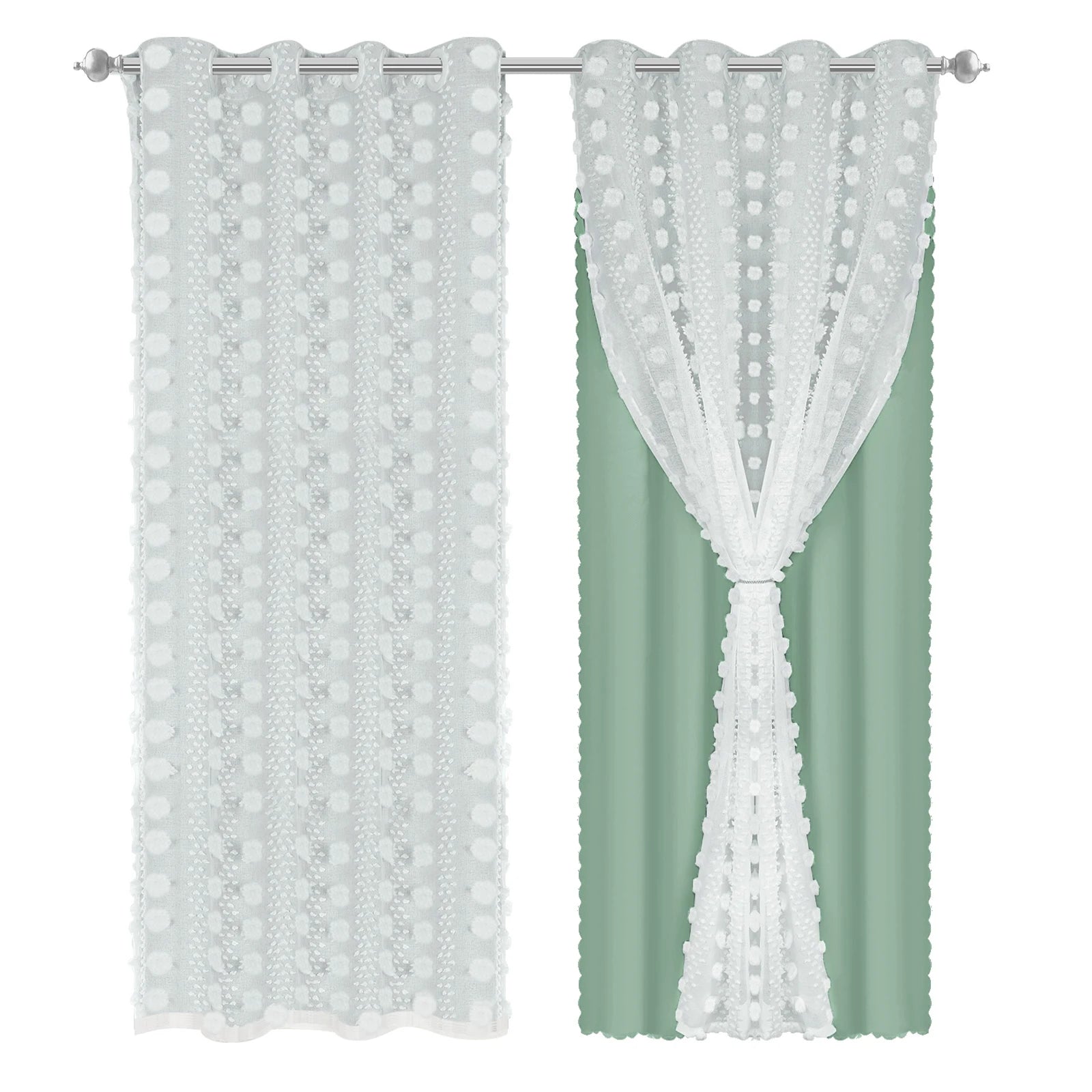rideau double face vert foncé