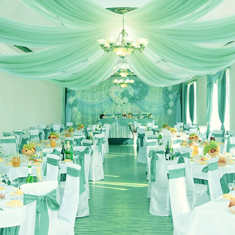 rideau mariage vert claire
