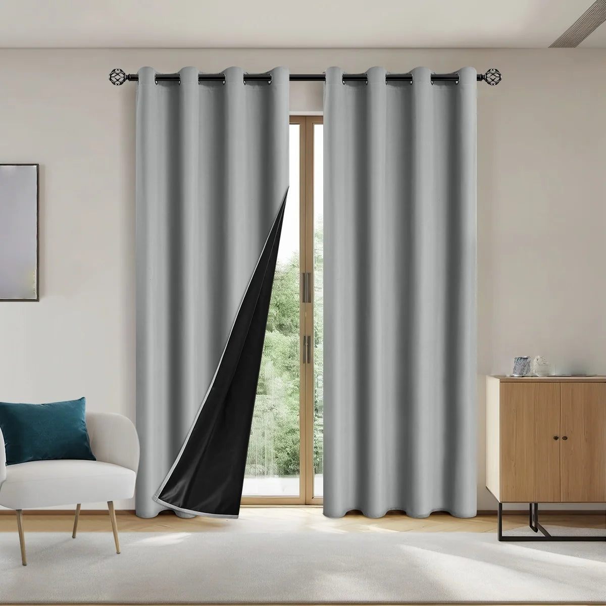 rideau occultant 200x250 gris