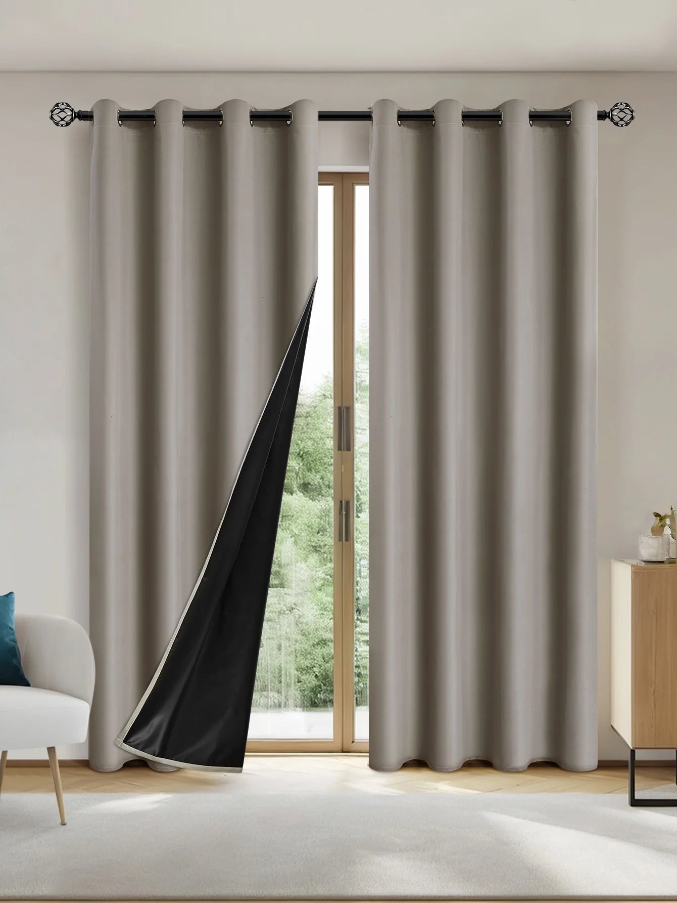 rideau occultant 200x250 kaki
