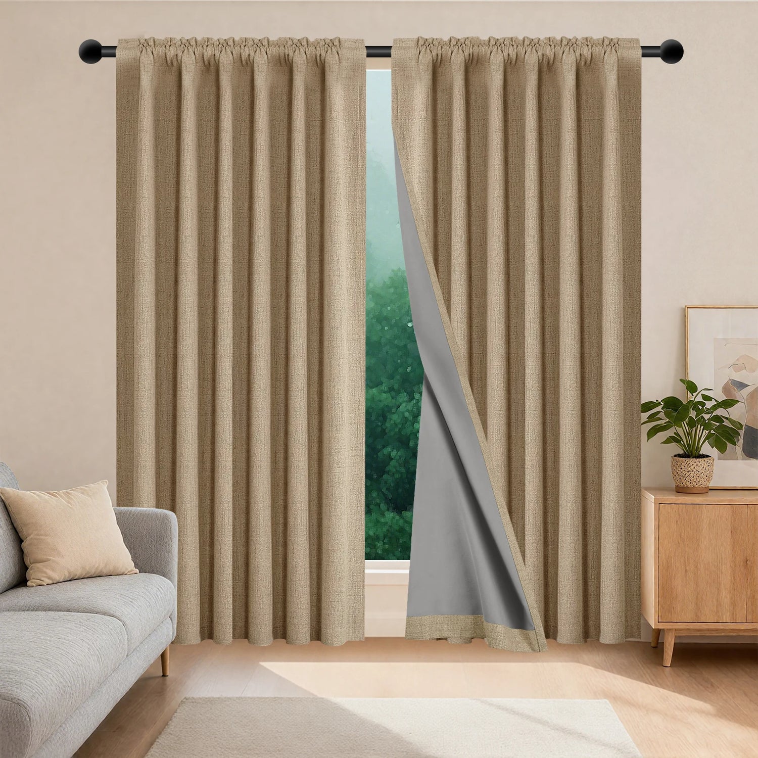 rideau occultant taupe