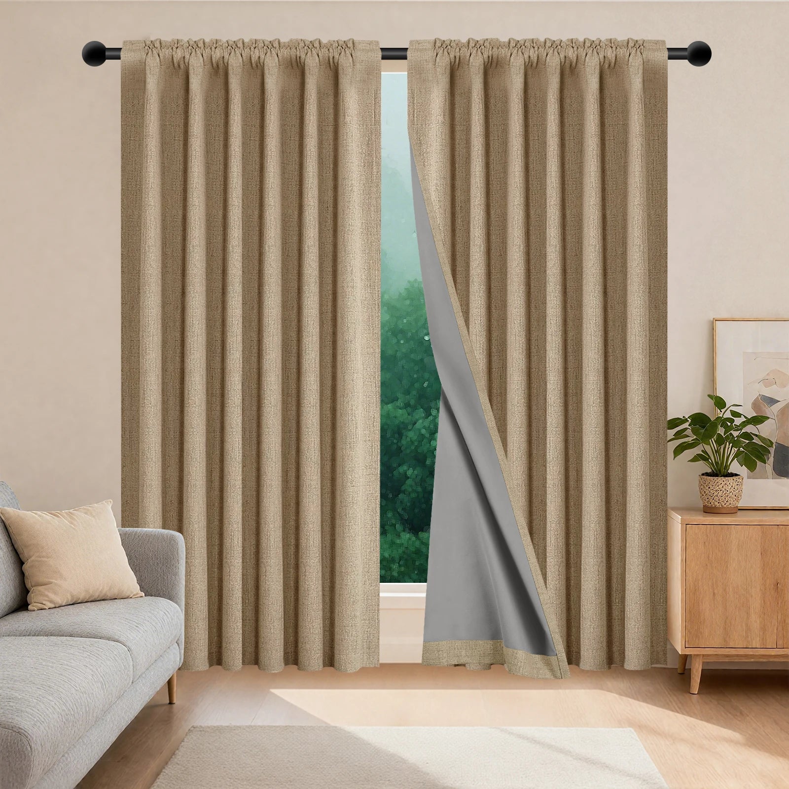 rideau occultant taupe