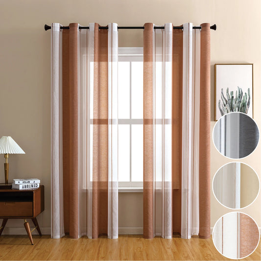 rideau raye beige