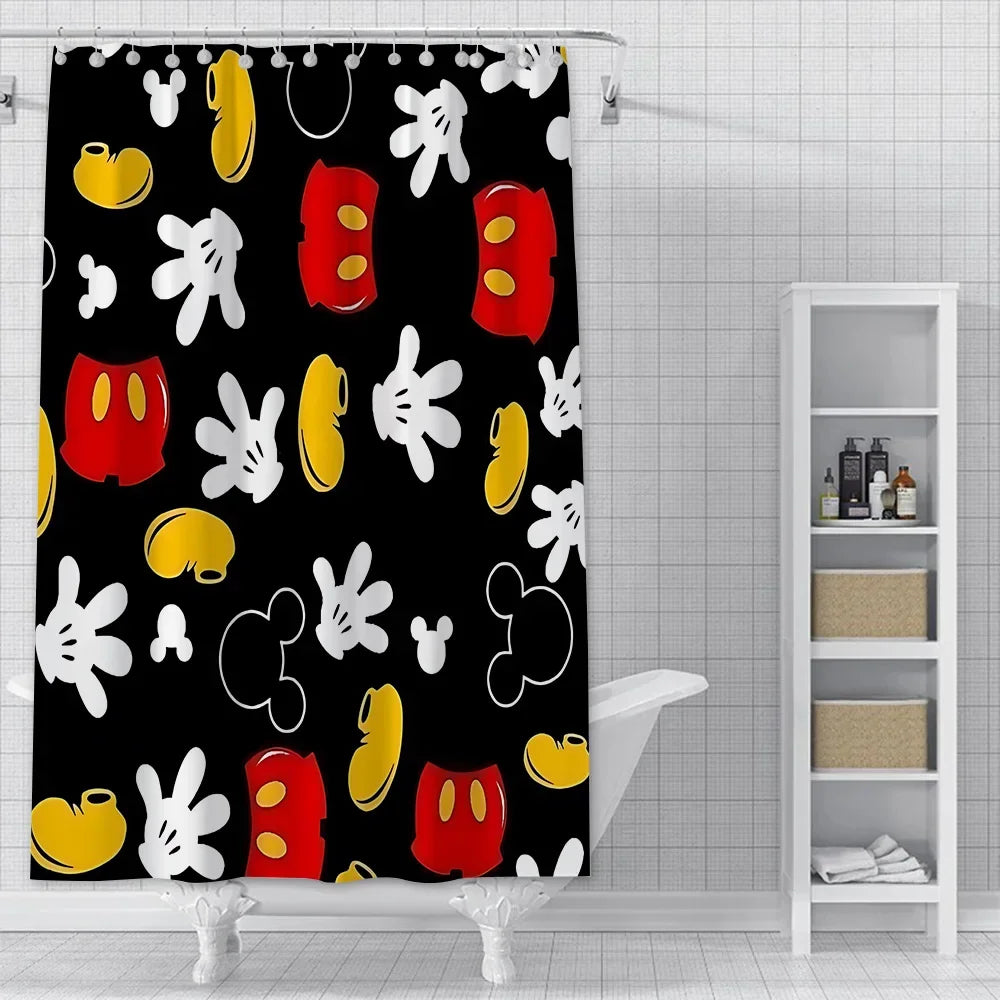 rideau sale de bain disney Mickey noir