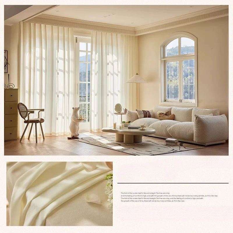 rideau tissu ignifugé beige