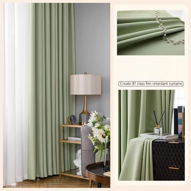 rideau tissu ignifugé vert
