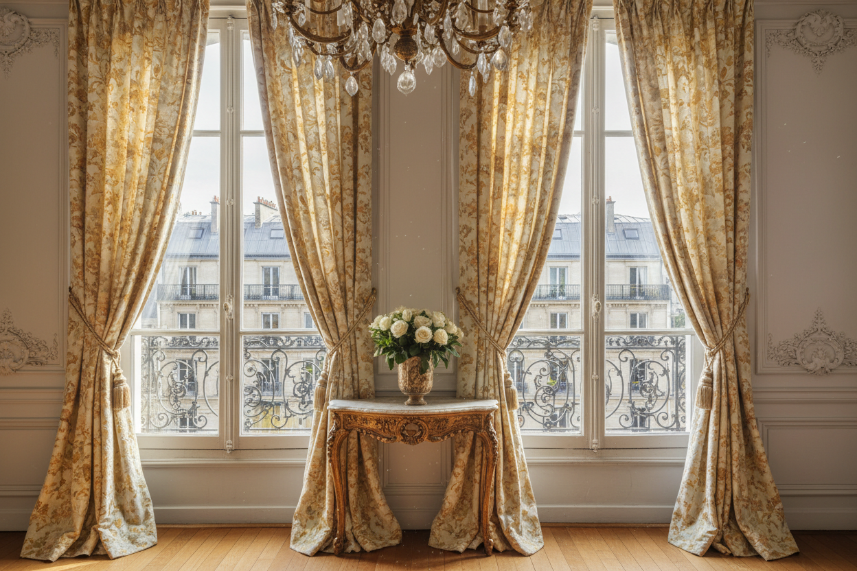 Rideaux devant une fenetre a paris