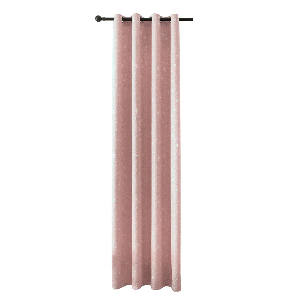 rideaux à œillets tissu rose