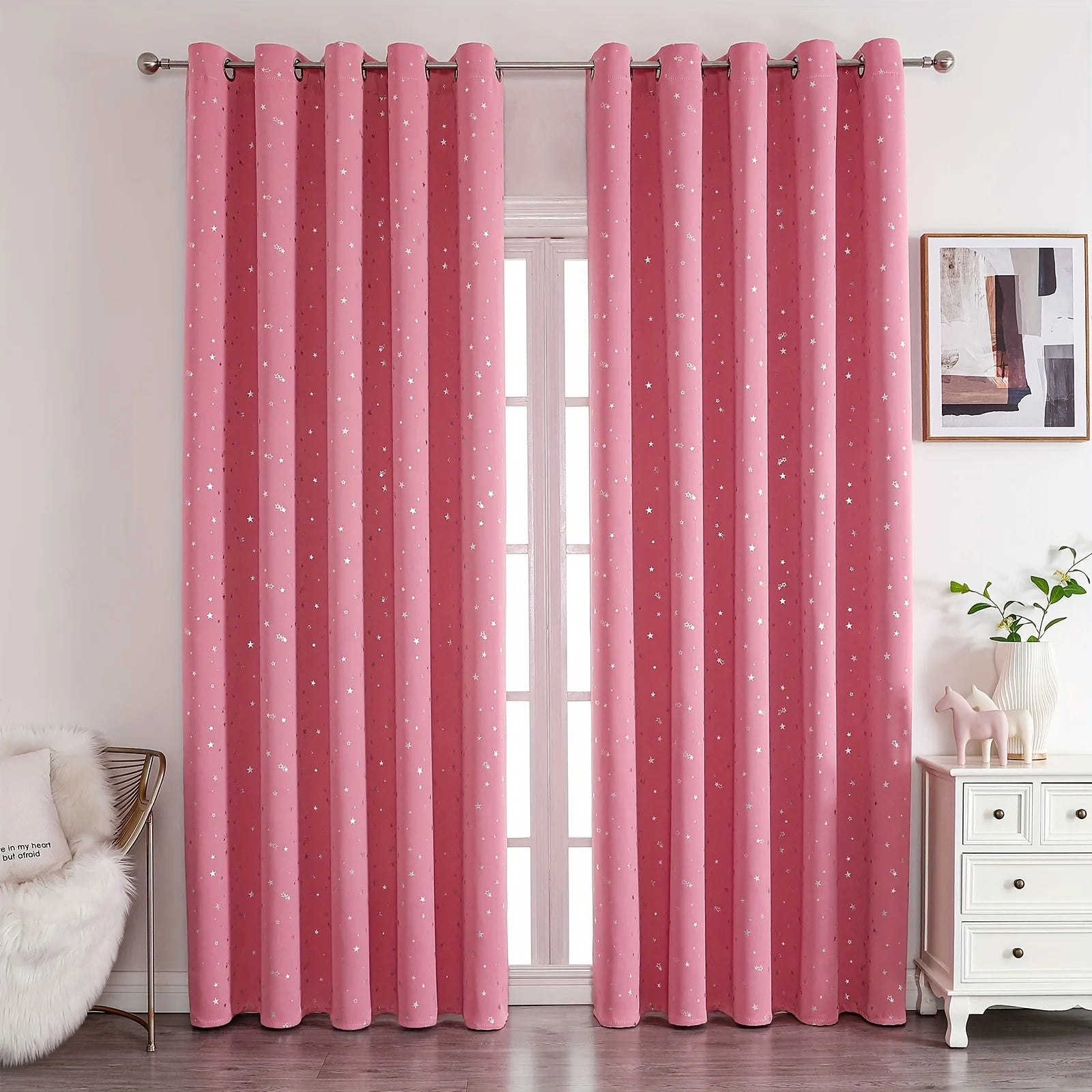 rideaux occultant enfant rose