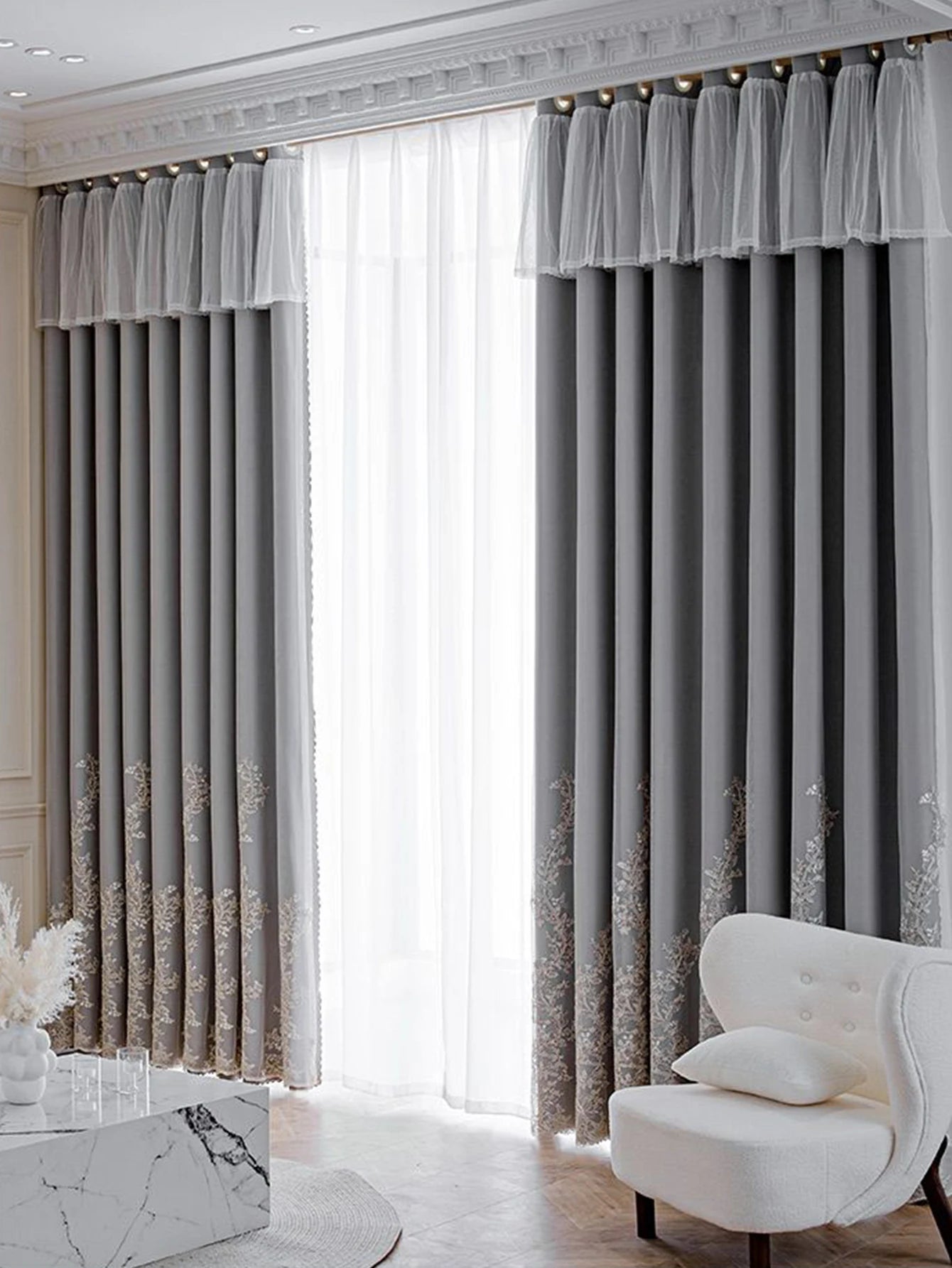 voilage occultant double salon