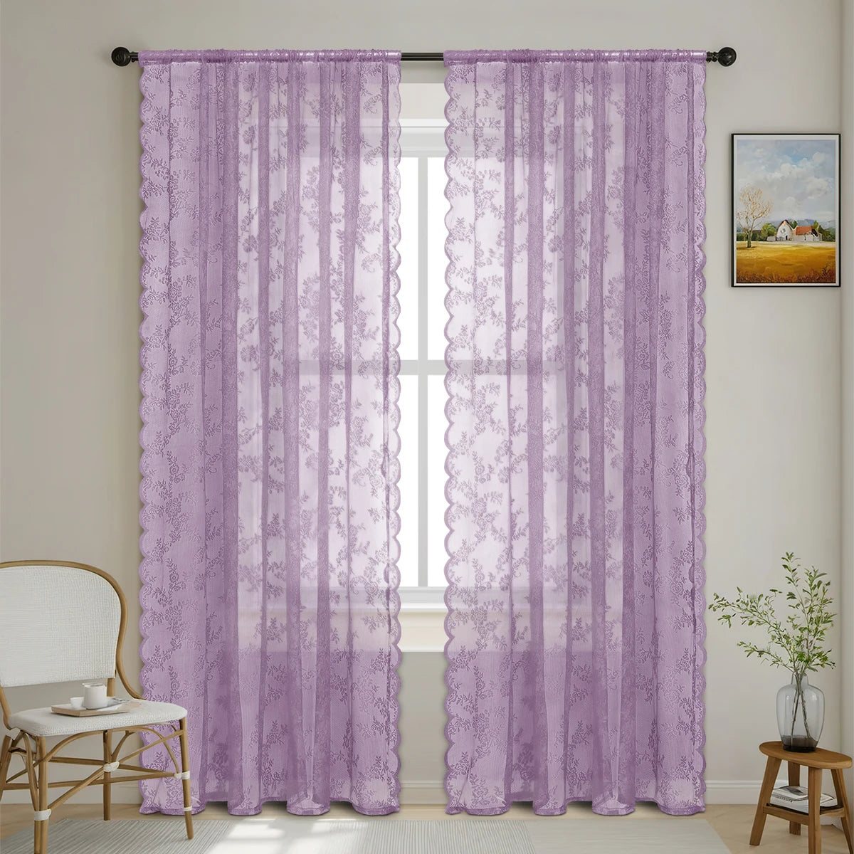voilage tamisant violet